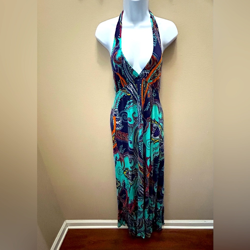 A bohemian style multi colored dress, size medium
